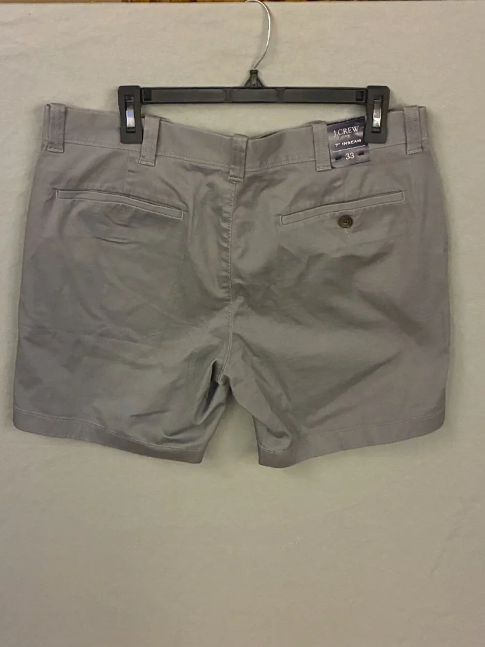 J. Crew Mercantile Men Gray Chino Flat Front Club Casual Preppy Shorts 33 NWT.